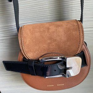 Proenza Schouler Mini Leather & Suede Buckle Crossbody Bag - Brown